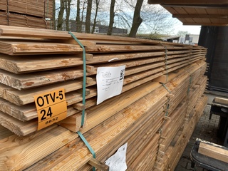 Ca. 38x Douglas Blokhut Profiel, 28x175mm, lengte 500cm